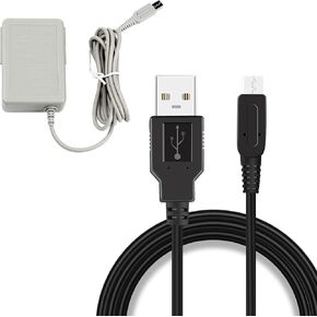 3DS Charger Bundle, 1 Pack Charger and 1 Pack Charging Cable for Nintendo New 3DS XL New 3DS 3DS XL 3DS New 2DS XL New 2DS 2DS XL 2DS DSi DSi XL