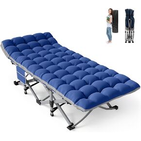ZENPETIO Kids Camping Cot, Foldable Toddler Bed with Safety Rails & Glow-in-The-Dark Blanket, Sturdy Portable Design for Travel, Indoor Outdoor Sleeping Cot for Toddlers Kids