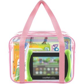 Clear Carrying Bag Compatible with Leapfrog LeapReader System,11.8"x 3.5"x 9.1"Large Carrying Case for Leapfrog LeapReader Reading and Writing System,Portable Storage Bag with Handle(Case Only,Pink)