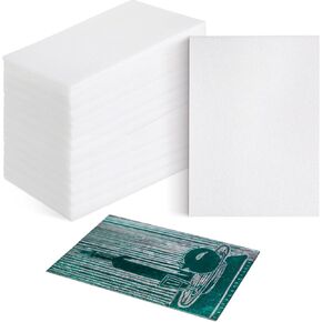 Pangda 200 Pcs White Foam Printing Plates, Foam Sheets Crafts Color Craft Board for Printmaking, Card Making, DIY Project, Stamp, Classroom, Scrap Booking (1.5 mm Thick)