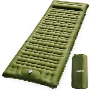 A2C Camping Sleeping Pad, Ultralight Inflatable Sleeping Pads with Built-in Foot Pump & Pillow, Compact Camping Mattress for Backpacking, Hiking, and Traveling