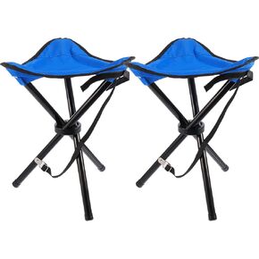 2PCS Portable Folding Camping Stool,Tripod Seat,Folding Camping Chairs,Outdoor Travel Medium Chair for Picnic Beach Camping Party Mountaineering Garden Lawn