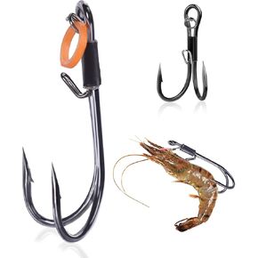 9KM DWLIFE Fishing Hooks Double Fishing Hooks Live Shrimp Fishing Hooks Lure Magnetic Hooker Catfish Bass Hooks Fishing Lures Saltwater