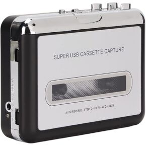 ASHATA Cassette to MP3 Converter Player, Portable Cassette Player with Headphones, 3.5mm Audio Jack, Convert Tapes to MP3 Cassette Tape Player for Laptop PC Car