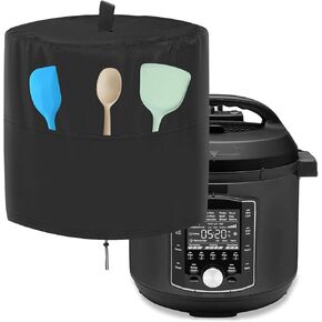Pressure Cooker Cover Compatible with Instant Pot 8Qt, 420D Pressure Cooker 8 Qt Rice Cooker Cover with Storage Pockets, 16.5"D x 14"H(Black)