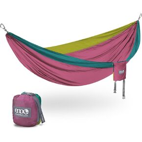 ENO DoubleNest Hammock - Lightweight, Portable, 1 to 2 Person Hammock - for Camping, Hiking, Backpacking, Travel, a Festival, or The Beach - Seafoam/Berry/Melon