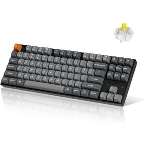 Keychron K8 Max TKL Mechanical Keyboard Wireless, 87 Keys QMK 2.4 GHz/Bluetooth 5.1/Wired Connection, White Backlit with Programmable Keychron Super Brown Switch for macOS Windows Linux