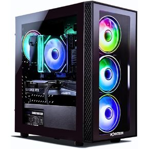 Novatech Phantom 2.0 Prebuilt Gaming PC Computer - RTX 3050 - Intel I7 Xeon 3.5GHz - 16GB RAM - 512GB M.2 SSD WIFI/BT ، WIN 11 PRO - Gaming Computer Tower ، Pre Build PC PCING - 1 YEAR SARROWARY
