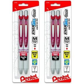 Pentel EnerGel Pearl RTX Retractable Liquid Gel Pen, (0.7mm), Medium Line, Needle Tip, Black Ink, Pack of 2 (BLN77WBP2A) in Saudi Arabia