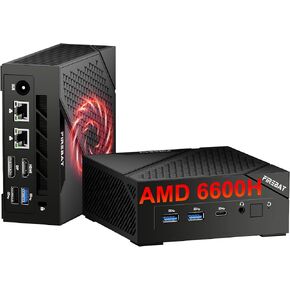Mini PC AMD Ryzen 6600H (6C/12T, Up to 4.5GHz), Full Function USB-C, AMD Radeon 660M Graphics, DP2.0 (4K@160Hz), HDMI 2.1, MU-MIMO WiFi6 BT5.2, USB3.2, 16GB DDR5 RAM 4800MHz 512GB PCIe 4.0 SSD