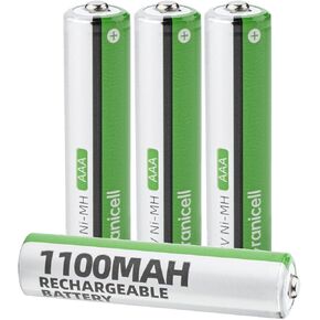 Rechargeable AAA Batteries with Charger,8 Pack 1100mAh Low Self Discharge Triple A Batteries with 8 Bay AA AAA Smart Battery Charger for Ni-MH Ni-CD,Independent Slot