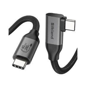 Silkland USB 4 Cable for Thunderbolt 4 Cable 4FT and USB 4 Cable for Thunderbolt 4 Cable Right Angle 3.3FT