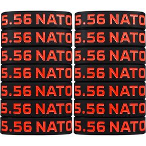 Mag-Mark 5.56 NATO Magazine Marking Band (7 Pack / 14 Pack - Black/Red) Premium Single-Sided Large Font Caliber Identification Grip Bands