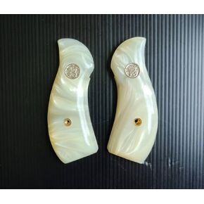 BMPL Resin J Frame Round Butt Handgun Grips Compatible Replacement White Polyester Revolvers Handcraft M60 Bodyguard Handmade Thailand Imported #JR0984