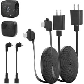 2Pack 10ft/3m Blink Power Cord for Outdoor 4(4th Gen)/(3rd Gen)/XT XT2 Camera, Weatherproof Flat Charging Cable With Extra Type C to Micro USB Adapter