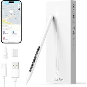 Smart iPad Pencil Find My Compatible with iPad2018-2025,with Easy Shortcuts for iPad 11/10/9/8 & Air 13(M2)/11 & Pro 12.9/13/11 & Mini 7/6/5,White(No Wireless Charging)