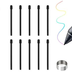 Standard Pen Nibs for WACOM, 10 Pcs Black Replacement Refill Pen Tips for Wacom Intuos Pro,Wacom IMobileStudio Pro,Wacom Cintiq Pro,Wacom Citiq16 (with Removal Ring)