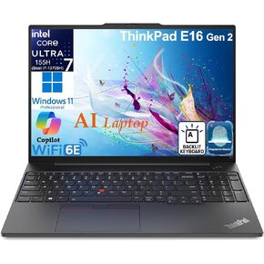 Lenovo ThinkPad E16 G2 Business Laptop Computer, Intel 16-Core Ultra 7 155H (Beat i7-13705H), 64GB DDR5 RAM, 2TB PCIe SSD, 16" FHD+, WiFi 6E, Backlit Keyboard, Fingerprint Reader, W11 Pro, Vent-Hear