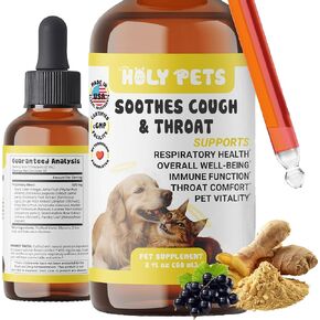 Cough Medicine for Dogs & Cats, Respiratory Infection Support - Sneezing Relief & Kennel Cough Treatment - Pet Asthma Support - Made with Natural Ingredients in The USA