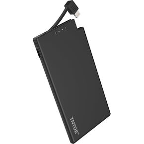 TNTOR Portable Charger with Built-in USB C Cable, 5000mAh Ultra Thin Power Bank Small Battery Pack, Compatible with iPhone 15 USB C Android Phones/Tablet/Camera etc.