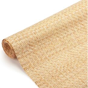 14" Width x 4.92 Ft Natural Cane Webbing V Shape Brown Cane Webbing Roll Rattan Material Mesh Rattan Roll Caning Supplies for Caning Projects Furniture Chair Cabinet Ceiling Basket