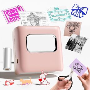 Memoking Mini Sticker Printer, Inkless Mini Thermal Printer, Print Pod, M02E Bluetooth Sticker Maker Machine, Portable Pocket Printer for iPhone, Impresora Portátil for Study, DIY Creation, Home, Work