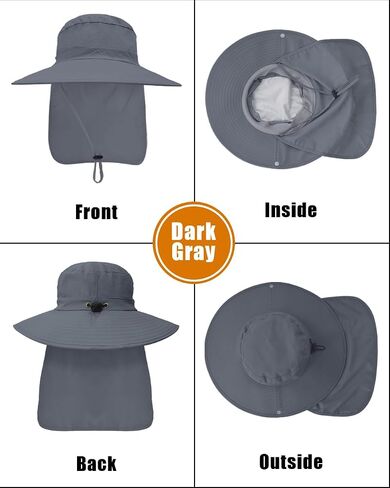 Outdoor Sun Hats with Stowable Neck Flap for Men Women UPF 50+ Mesh Summer Bucket Hat Wide Brim for Fishing Safari Hiking in Saudi Arabia