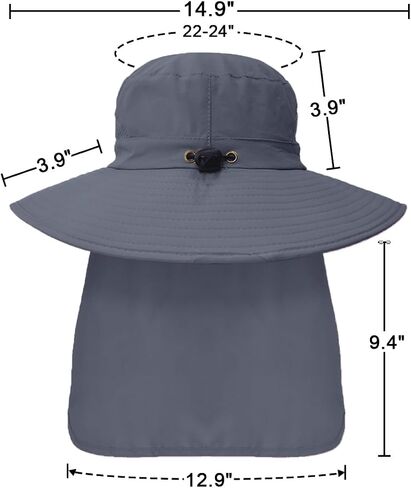 Outdoor Sun Hats with Stowable Neck Flap for Men Women UPF 50+ Mesh Summer Bucket Hat Wide Brim for Fishing Safari Hiking in Saudi Arabia