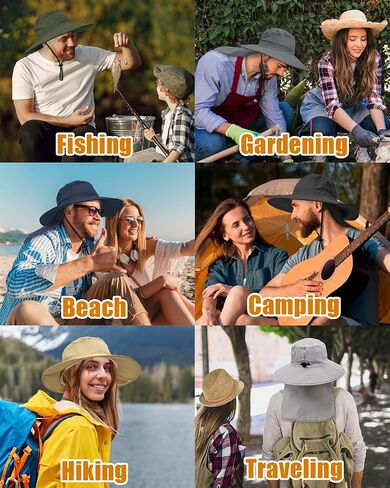 Outdoor Sun Hats with Stowable Neck Flap for Men Women UPF 50+ Mesh Summer Bucket Hat Wide Brim for Fishing Safari Hiking in Saudi Arabia