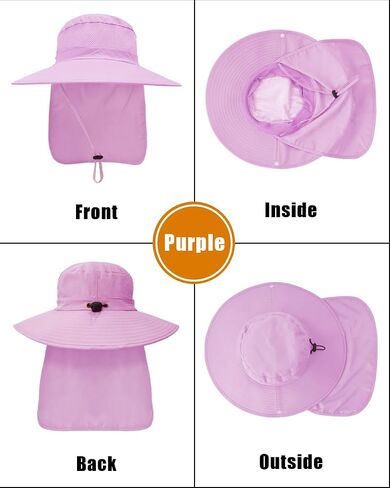 Outdoor Sun Hats with Stowable Neck Flap for Men Women UPF 50+ Mesh Summer Bucket Hat Wide Brim for Fishing Safari Hiking in Saudi Arabia