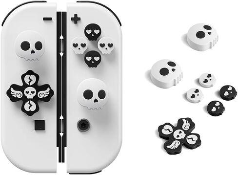 Cute Flower Switch Thumb Grip Caps Compatible with Nintendo Switch/OLED/Lite,Soft Silicone Cross D-Pad Button Caps Set,ABXY Key Buttons Joystick Cap Covers Accessories in Saudi Arabia
