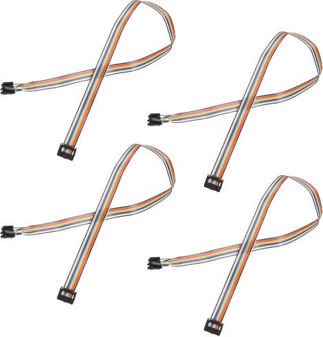 MECCANIXITY 4 Pcs IDC Rainbow Wire Flat Ribbon Cable FC-Female to 14P 11.8 Inch Length 2.54mm Pitch Breadboard Jumper Wires for Electronic Projects in Saudi Arabia