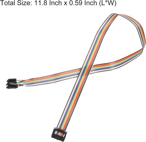 MECCANIXITY 4 Pcs IDC Rainbow Wire Flat Ribbon Cable FC-Female to 14P 11.8 Inch Length 2.54mm Pitch Breadboard Jumper Wires for Electronic Projects in Saudi Arabia