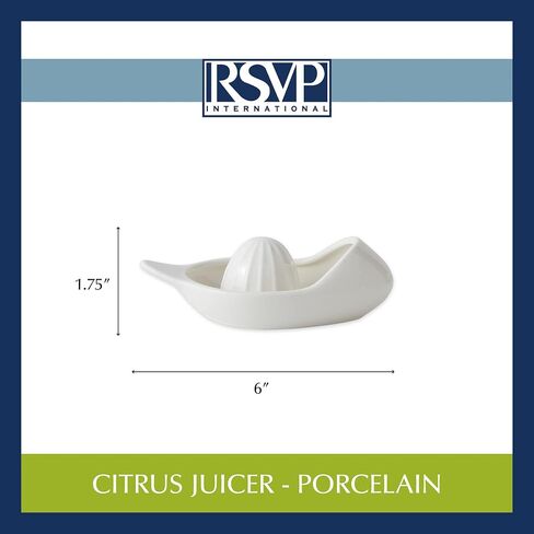 RSVP International Porcelain Kitchen Tool Collection, Citrus Juicer/Stainer, White in Saudi Arabia