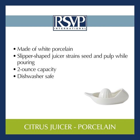 RSVP International Porcelain Kitchen Tool Collection, Citrus Juicer/Stainer, White in Saudi Arabia