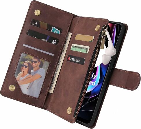 علبة هاتف Lbyzcase لـ Motorola Edge | 2021 | ، Motorola Edge (2021) Case Wallet ، غطاء جلدي من الورقة الفاخرة [جيب السوستة] [حزام معصم] [Kickstand] لـ Motorola Edge 2021 (الأزرق) in Saudi Arabia