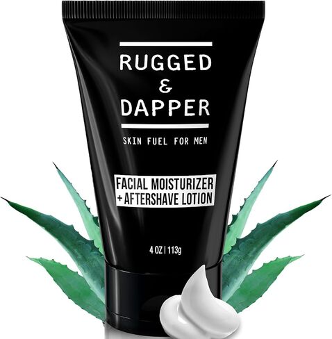 Rugged & dapper - مرطب للوجه رجال + بعد غسول الحلاقة للرجال - صيغة مضادة للشيخوخة مع حمض الهيالورونيك + الببتيدات - المكونات الطبيعية + العطور مجانية - 4 أشهر إمداد - مصنوعة الولايات المتحدة in Kuwait
