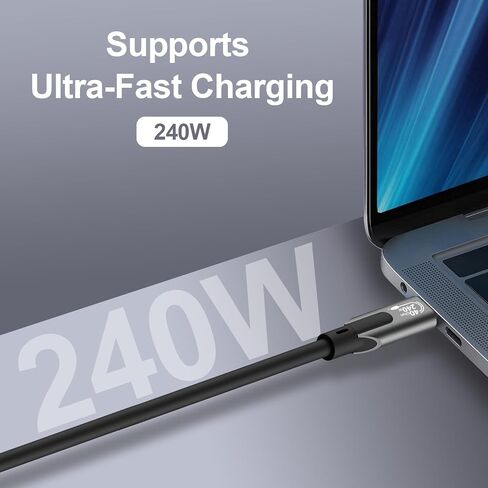 Thunderbolt 4 Cable, 3ft - 20Gbps Data Sync, 240W Fast Charging, Supports 4K@60Hz Thunderbolt Cable [Intel Certified] - Compatible with MacBook, iPhone 15 Series, iPad, and More (Black) in Saudi Arabia