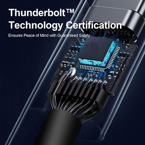 Thunderbolt 4 Cable, 3ft - 20Gbps Data Sync, 240W Fast Charging, Supports 4K@60Hz Thunderbolt Cable [Intel Certified] - Compatible with MacBook, iPhone 15 Series, iPad, and More (Black) in Saudi Arabia