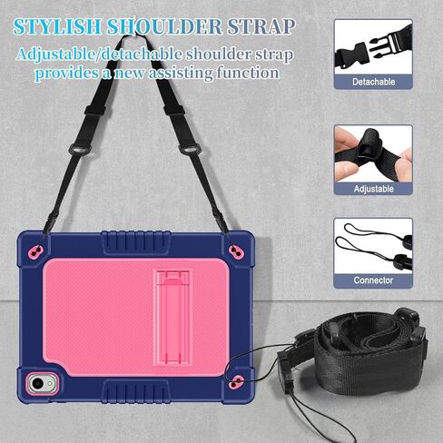 for Onn 11 inch Tablet Pro 2024 Model Case/Onn 11 inch Tablet Pro Model 100146660 Case,Shockproof Kids Case with Shoulder Strap for Walmart Onn 11" Tablet Pro 2024Model:100146660 (Red/Black) in Saudi Arabia