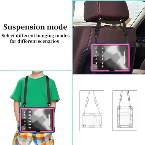for Onn 11 inch Tablet Pro 2024 Model Case/Onn 11 inch Tablet Pro Model 100146660 Case,Shockproof Kids Case with Shoulder Strap for Walmart Onn 11" Tablet Pro 2024Model:100146660 (Red/Black) in Saudi Arabia