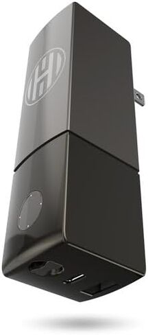 Halo RapidPack 5000AC Wall Charger Power Bank | Portable Charger, Built in AC Plug, USB & USB-C Fast Charging for Multiple Devices, Compact Design, TSA Air Travel Approved — Aqua in Saudi Arabia