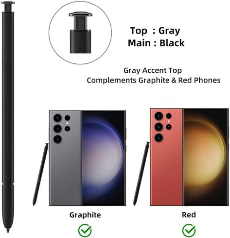 قلم S23 Ultra S [withbluetooth] [نصائح القلم 0.7 مم] [4096 مستشعر الضغط] متوافق مع Galaxy S23 Ultra 5G All Version ، S23 Ultra Stylus Pen Touch S Pen (Phantom Black) in Kuwait