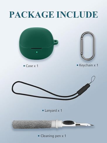 Case for QCY MeloBuds Pro/HT08A Aadptive Hybrid Active Noise Cancelling Earbuds, Soft Silicone Protective Portable Scratch Shock Resistant Hard Shell with Cleaner Kit & Carabiner & Lanyard，Blue in Saudi Arabia