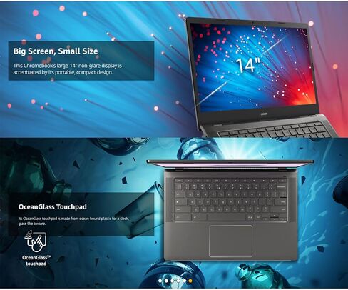acer 15.6-inch Chromebook Laptop for Student and Business - HD Display, Intel Celeron N4020 Dual-Core Processor (up to 2.8GHz), 4GB DDR4 RAM, 64GB eMMC, Webcam, WiFi, 12 Hrs Battery Life, Chrome OS in Saudi Arabia