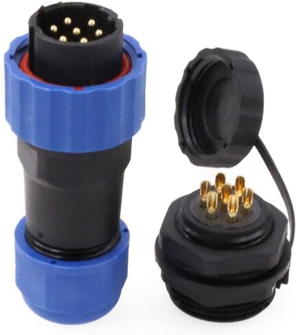 SD13 7 Pin Wire Cable Connector,IP68 Waterproof Aviation Electrical Male Female Round Plug Socket,Back Nut-7Pin Panel Mount Led Connector in Saudi Arabia