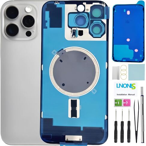 16 Pro Max Back Glass Replacement for iPhone 16 Pro Max Rear Back Cover Glass Waterproof and Camera Lens+Professional Repair Tool Kit (Black Titanium) in Kuwait