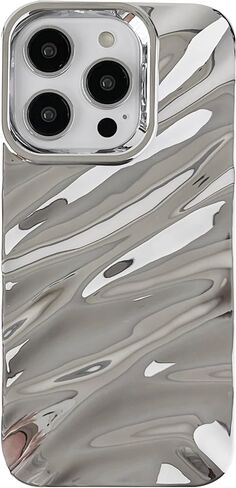 CaseAtive for iPhone 14 Pro Case ، نمط تموج الماء مجعد الموجة شكل ناعم مع حالة iPhone (iPhone 14 Pro ، Wine Red) in Saudi Arabia