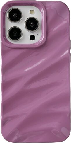 CaseAtive for iPhone 14 Pro Case ، نمط تموج الماء مجعد الموجة شكل ناعم مع حالة iPhone (iPhone 14 Pro ، Wine Red) in Saudi Arabia