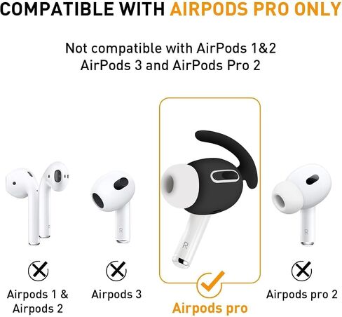 1 Pair Ear Hooks Covers for Apple AirPods Pro 1，Upgraded Anti-Slip Sports Ear Covers Accessories Compatible with AirPods Pro Generation 1 (Pink) in Saudi Arabia